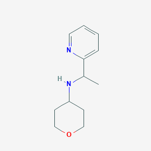 molecular formula C12H18N2O B13266988 N-[1-(Pyridin-2-yl)ethyl]oxan-4-amine 