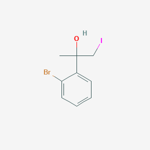 molecular formula C9H10BrIO B13267003 2-(2-Bromophenyl)-1-iodopropan-2-ol 