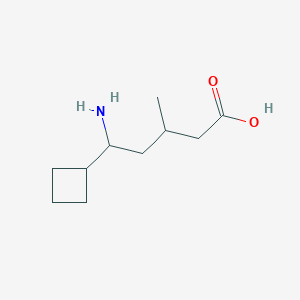 molecular formula C10H19NO2 B13267015 5-Amino-5-cyclobutyl-3-methylpentanoic acid 