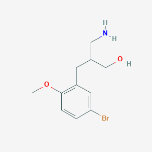 molecular formula C11H16BrNO2 B13267034 3-Amino-2-[(5-bromo-2-methoxyphenyl)methyl]propan-1-ol 