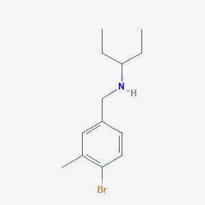 molecular formula C13H20BrN B13267046 [(4-Bromo-3-methylphenyl)methyl](pentan-3-yl)amine 