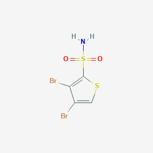 molecular formula C4H3Br2NO2S2 B13267053 3,4-Dibromothiophene-2-sulfonamide 