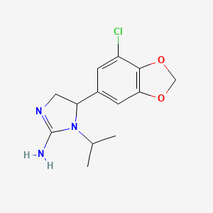 molecular formula C13H16ClN3O2 B13267095 5-(7-Chloro-2H-1,3-benzodioxol-5-yl)-1-(propan-2-yl)-4,5-dihydro-1H-imidazol-2-amine 