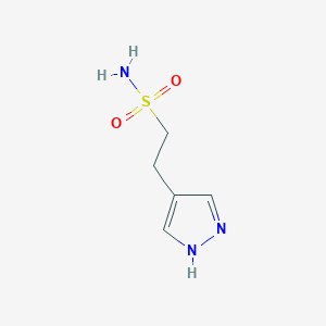 molecular formula C5H9N3O2S B13267098 2-(1H-Pyrazol-4-yl)ethane-1-sulfonamide 