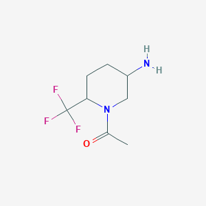 molecular formula C8H13F3N2O B13267107 1-[5-Amino-2-(trifluoromethyl)piperidin-1-yl]ethan-1-one CAS No. 1803606-10-1