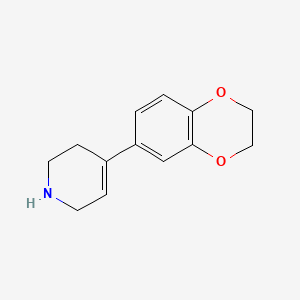 molecular formula C13H15NO2 B13267113 4-(2,3-Dihydro-1,4-benzodioxin-6-YL)-1,2,3,6-tetrahydropyridine 