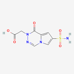 molecular formula C8H8N4O5S B13267135 2-{1-oxo-7-sulfamoyl-1H,2H-pyrrolo[1,2-d][1,2,4]triazin-2-yl}acetic acid 