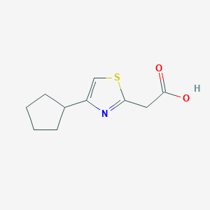 molecular formula C10H13NO2S B13267138 2-(4-cyclopentyl-1,3-thiazol-2-yl)acetic Acid 