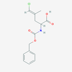 molecular formula C14H16ClNO4 B13267139 2-{[(Benzyloxy)carbonyl]amino}-5-chloro-4-methylpent-4-enoic acid 