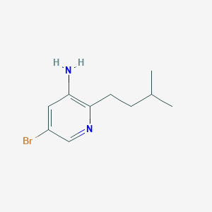 molecular formula C10H15BrN2 B13267144 5-Bromo-2-(3-methylbutyl)pyridin-3-amine 