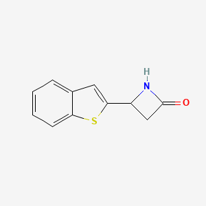 molecular formula C11H9NOS B13267155 4-(1-Benzothiophen-2-YL)azetidin-2-one 