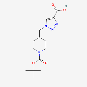 molecular formula C14H22N4O4 B1326717 1-{[1-(tert-butoxycarbonyl)piperidin-4-yl]methyl}-1H-1,2,3-triazole-4-carboxylic acid CAS No. 887405-59-6