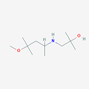 molecular formula C11H25NO2 B13267183 1-[(4-Methoxy-4-methylpentan-2-yl)amino]-2-methylpropan-2-ol 