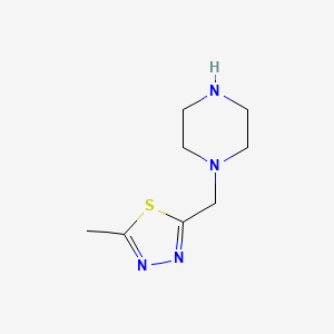 molecular formula C8H14N4S B13267193 1-[(5-Methyl-1,3,4-thiadiazol-2-YL)methyl]piperazine 