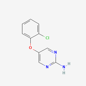 molecular formula C10H8ClN3O B13267213 5-(2-Chlorophenoxy)pyrimidin-2-amine 