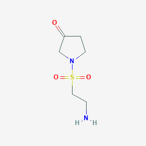 molecular formula C6H12N2O3S B13267216 1-(2-Aminoethanesulfonyl)pyrrolidin-3-one 
