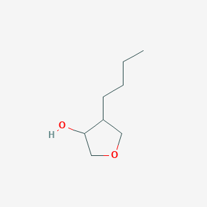 molecular formula C8H16O2 B13267227 4-Butyloxolan-3-ol 
