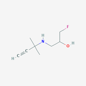 molecular formula C8H14FNO B13267271 1-Fluoro-3-[(2-methylbut-3-yn-2-yl)amino]propan-2-ol 