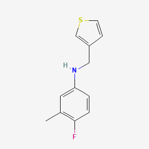 molecular formula C12H12FNS B13267285 4-fluoro-3-methyl-N-(thiophen-3-ylmethyl)aniline 
