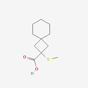 molecular formula C11H18O2S B13267296 2-(Methylsulfanyl)spiro[3.5]nonane-2-carboxylic acid 