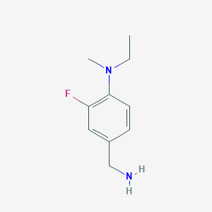 molecular formula C10H15FN2 B13267297 4-(aminomethyl)-N-ethyl-2-fluoro-N-methylaniline 