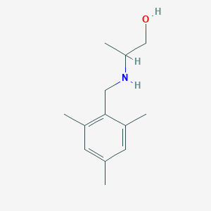 molecular formula C13H21NO B13267298 2-{[(2,4,6-Trimethylphenyl)methyl]amino}propan-1-ol 