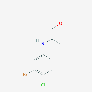 molecular formula C10H13BrClNO B13267310 3-bromo-4-chloro-N-(1-methoxypropan-2-yl)aniline 