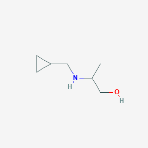 molecular formula C7H15NO B13267318 2-[(Cyclopropylmethyl)amino]propan-1-ol 