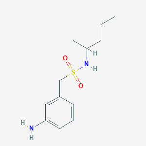 molecular formula C12H20N2O2S B13267322 1-(3-Aminophenyl)-N-(pentan-2-YL)methanesulfonamide 