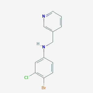 molecular formula C12H10BrClN2 B13267327 4-Bromo-3-chloro-N-(pyridin-3-ylmethyl)aniline 