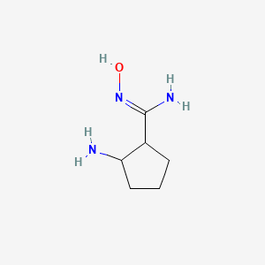 molecular formula C6H13N3O B13267341 2-amino-N'-hydroxycyclopentane-1-carboximidamide 