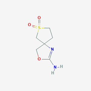 molecular formula C6H10N2O3S B13267355 2-Amino-3-oxa-7lambda6-thia-1-azaspiro[4.4]non-1-ene-7,7-dione 