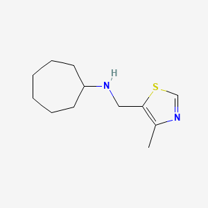 molecular formula C12H20N2S B13267371 N-[(4-Methyl-1,3-thiazol-5-yl)methyl]cycloheptanamine 