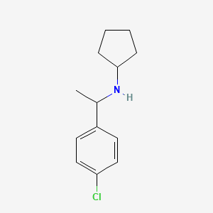 molecular formula C13H18ClN B13267418 N-[1-(4-chlorophenyl)ethyl]cyclopentanamine CAS No. 70000-58-7