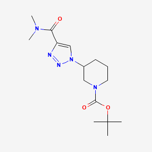 molecular formula C15H25N5O3 B13267426 tert-butyl 3-[4-(dimethylcarbamoyl)-1H-1,2,3-triazol-1-yl]piperidine-1-carboxylate 