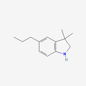molecular formula C13H19N B13267427 3,3-dimethyl-5-propyl-2,3-dihydro-1H-indole 