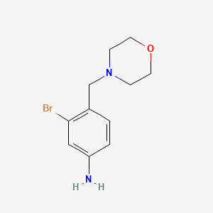 molecular formula C11H15BrN2O B13267464 3-Bromo-4-(morpholinomethyl)aniline 