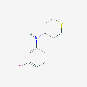 molecular formula C11H14FNS B13267493 N-(3-fluorophenyl)thian-4-amine 