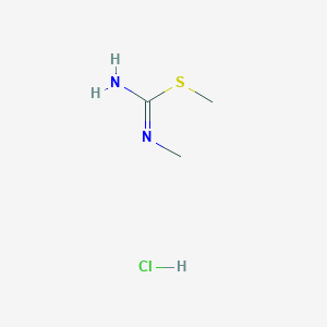 molecular formula C3H9ClN2S B13267503 N'-Methyl(methylsulfanyl)methanimidamide hydrochloride 
