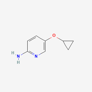 molecular formula C8H10N2O B13267507 5-Cyclopropoxypyridin-2-amine 