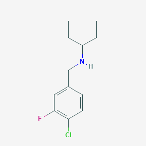 molecular formula C12H17ClFN B13267518 [(4-Chloro-3-fluorophenyl)methyl](pentan-3-yl)amine 