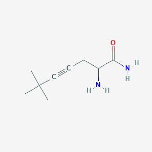 molecular formula C9H16N2O B13267523 2-Amino-6,6-dimethylhept-4-ynamide 