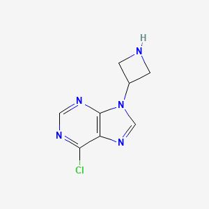 molecular formula C8H8ClN5 B13267536 9-(Azetidin-3-yl)-6-chloro-9H-purine 