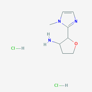 molecular formula C8H15Cl2N3O B13267556 2-(1-Methyl-1H-imidazol-2-yl)oxolan-3-amine dihydrochloride 