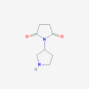 molecular formula C8H12N2O2 B13267577 1-(Pyrrolidin-3-yl)pyrrolidine-2,5-dione 