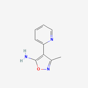molecular formula C9H9N3O B13267592 3-Methyl-4-(pyridin-2-YL)-1,2-oxazol-5-amine 
