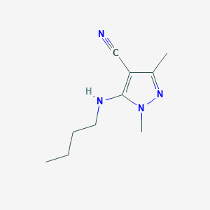 molecular formula C10H16N4 B13267609 5-(Butylamino)-1,3-dimethyl-1H-pyrazole-4-carbonitrile 