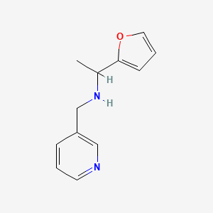 molecular formula C12H14N2O B13267617 [1-(Furan-2-yl)ethyl](pyridin-3-ylmethyl)amine 
