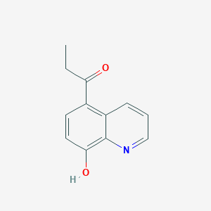 molecular formula C12H11NO2 B13267626 1-(8-Hydroxyquinolin-5-yl)propan-1-one 