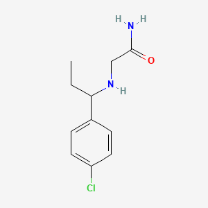 molecular formula C11H15ClN2O B13267662 2-{[1-(4-Chlorophenyl)propyl]amino}acetamide 